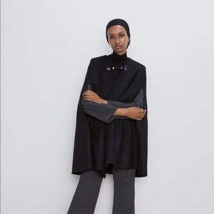 Zara Manteco Wool Cape with Pockets